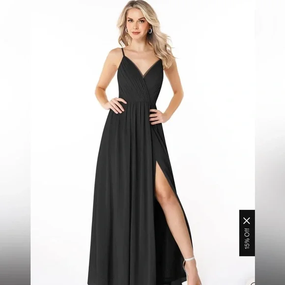 sachin and babi light blue dress Azazie Chiffon Long Maxi Bridesmaid Dress Pink Size A20